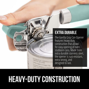 Heavy Duty Stainless Steel Smooth Edge Manual Can Opener and Bottle Openers, Soft Ergonomic Handle, Oversized Handheld Easy Turn Knob, Multifunctional Kitchen Tool, Black