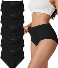 Load image into Gallery viewer, Vevmon Cotton Underwear for Women High Waisted Soft Ladies Panties 5 Pack | Full Coverage Breathable Briefs, Moisture-Wicking Cotton Fabric, Fits Comfortably Underwear for Gym, Work, Daily, Loungewear