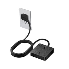 Load image into Gallery viewer, Black Surge Protector Power Strip, TESSAN Flat Plug Extension Cord 5 FT with 6 Outlets 3 USB Charger (1 USB C), 1700J Protection Multiple Outlets Charging Station for Home, Office, College Dorm Room