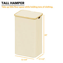 Load image into Gallery viewer, SpaceAid Laundry Hamper with Lid, 110L Large Tall Clothes Basket Bin with Bamboo Handles, Collapsible Laundry Hamper for Bedroom, Bathroom, Dorm, Laundry Room - Black