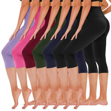 Load image into Gallery viewer, TNNZEET 7 Pack Leggings for Women - High Waisted Yoga Pants with Pockets Black Leggings Women Full Length &amp; Capri