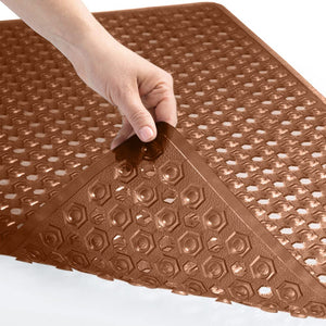 Bath Tub Shower Mat, Machine Washable Bathtub Floor Liner Mats, Suction Cups and Drain Holes to Keep Tubs Clean, Soft on Feet, Bathroom Essentials, 35x16 Inch, Clear