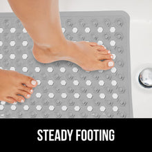Load image into Gallery viewer, Bath Tub Shower Mat, Machine Washable Bathtub Floor Liner Mats, Suction Cups and Drain Holes to Keep Tubs Clean, Soft on Feet, Bathroom Essentials, 35x16 Inch, Clear