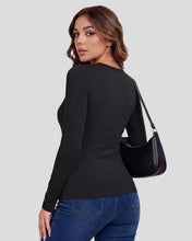 Load image into Gallery viewer, TNNZEET 3 Pack Womens Long Sleeve Shirts Crewneck Basic Fitted Tees Y2K Top | Stretchy Slim Fit Casual Workout Going Out Fashion Soft Comfortable Top For Daily Wear Fall Winter Basic Wardrobe
