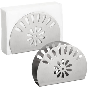 Napkin Holder Set of 2 - Stainless Steel Napkin Holders for Tables Modern Serviette Holder Tissue Dispenser Perfect for Outdoor Events (Silver-1)