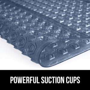 Bath Tub Shower Mat, Machine Washable Bathtub Floor Liner Mats, Suction Cups and Drain Holes to Keep Tubs Clean, Soft on Feet, Bathroom Essentials, 35x16 Inch, Clear