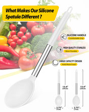Load image into Gallery viewer, Pack of 2 Large Silicone Cooking Spoons,Non Stick Solid Basting Spoon,Heat-Resistant Kitchen Utensils for Mixing,Serving,Draining,Stirring (BLACK)