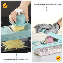 Load image into Gallery viewer, Vegetable Chopper, Multifunctional Vegetable Cutter Onion Chopper Mandoline Slicer Dicer with Colander Basket and Container 8 Interchangeable Blades