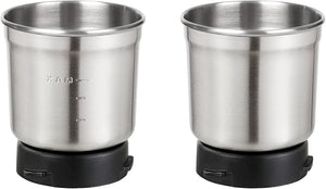 Secura Electric Coffee and Spice Grinder Replacement Parts Stainless Steel Removable Bowl Set for Model SP-7412, 2 Electric Blade Grinder Bowls