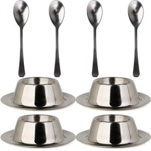 Load image into Gallery viewer, Stainless Steel Egg Cup Holder Set with Spoon for Soft Boiled Egg Holder Tableware Kitchen Tools