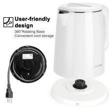 Load image into Gallery viewer, Secura Stainless Steel Double Wall Electric Kettle Water Heater for Tea Coffee w/Auto Shut-Off and Boil-Dry Protection, 1.0L (Orange) SWK-1001DO/HB-K012