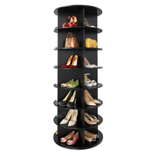 Load image into Gallery viewer, SpaceAid 7 Tier Rotating Shoe Rack Tower, Spinning Shoe Display Lazy Susan, Revolving 360 Shoe Rack Storage Round Carousel, Vertical Handbag Rotate Shoes Closet Organization (7-Tier White)