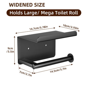 Self-Adhesive Toilet Paper Roll Holder - Wall Mount Or Adhesive Toilet Paper Holder with Shelf,Toilet Roll Holder, Tissue Holder for Bathroom,Wall Toilet Paper Holder, Stainless Steel,Chrome