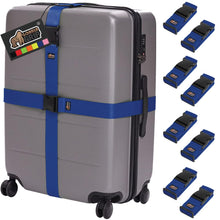 Load image into Gallery viewer, Heavy Duty 4 Pack Adjustable Luggage Straps for Suitcases, Easy to Identify Travel Belt Connector Holds Suitcase Together, Extends Life of Bag, Strap Connects Two Bags, Accessories Green