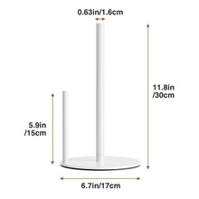 Load image into Gallery viewer, Paper Towel Holder Black, Premium Stainless Steel Kitchen Roll Dispenser, Countertop Roll Organizer with Weighted Base