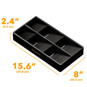 SpaceAid Bamboo Silverware Drawer Organizer with Labels, Kitchen Utensil Tray Holder Organizer for Flatware, Cutlery, Spoon and Knives Drawer Storage Organization (Natural, 6 Slots)