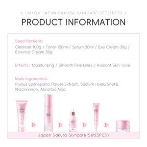 Skin Care Set, Skin Care Routine Kit for Women, Teen Face Care Kit Girls, Skincare Gift Set with Cleanser, Toner, Serum, Eye Cream, Face Cream 5pcs Mother's Day Christmas Birthday Daughter Wife