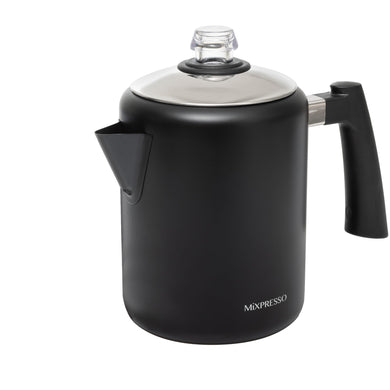 Mixpresso Stainless Steel Stovetop Coffee Percolator, 52 oz Classic Percolator Coffee Pot, Excellent As Camping Pot, 12 Cup Stainless Steel Camping Coffee Makers, Cool-Touch Handle.