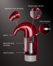 Load image into Gallery viewer, Electric Wine Decanter with One-Touch Pouring, Wine Aerator with Triple Aeration Functions, Red Light Indicator, and Magnetic Wake-Up - Perfect Wine Accessories Gift for Wine Lovers