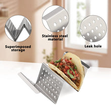 Load image into Gallery viewer, YellRin Taco Holders Stainless Steel Taco Holder Stands Set of 4 Each Taco Rack Holds 2 Soft &amp; Hard Shell Tacos for Taco Rack, Taco Shell Holder, Taco Tray, Oven, Grill (4)