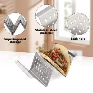 YellRin Taco Holders Stainless Steel Taco Holder Stands Set of 4 Each Taco Rack Holds 2 Soft & Hard Shell Tacos for Taco Rack, Taco Shell Holder, Taco Tray, Oven, Grill (4)