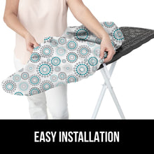 Load image into Gallery viewer, Ironing Board Cover and Pad, Silicone Coating, Thick Scorch Resistant Padding, Heavy Duty Iron Covers Standard Boards, Hook and Loop Fastener Strap, Silver, 15x54