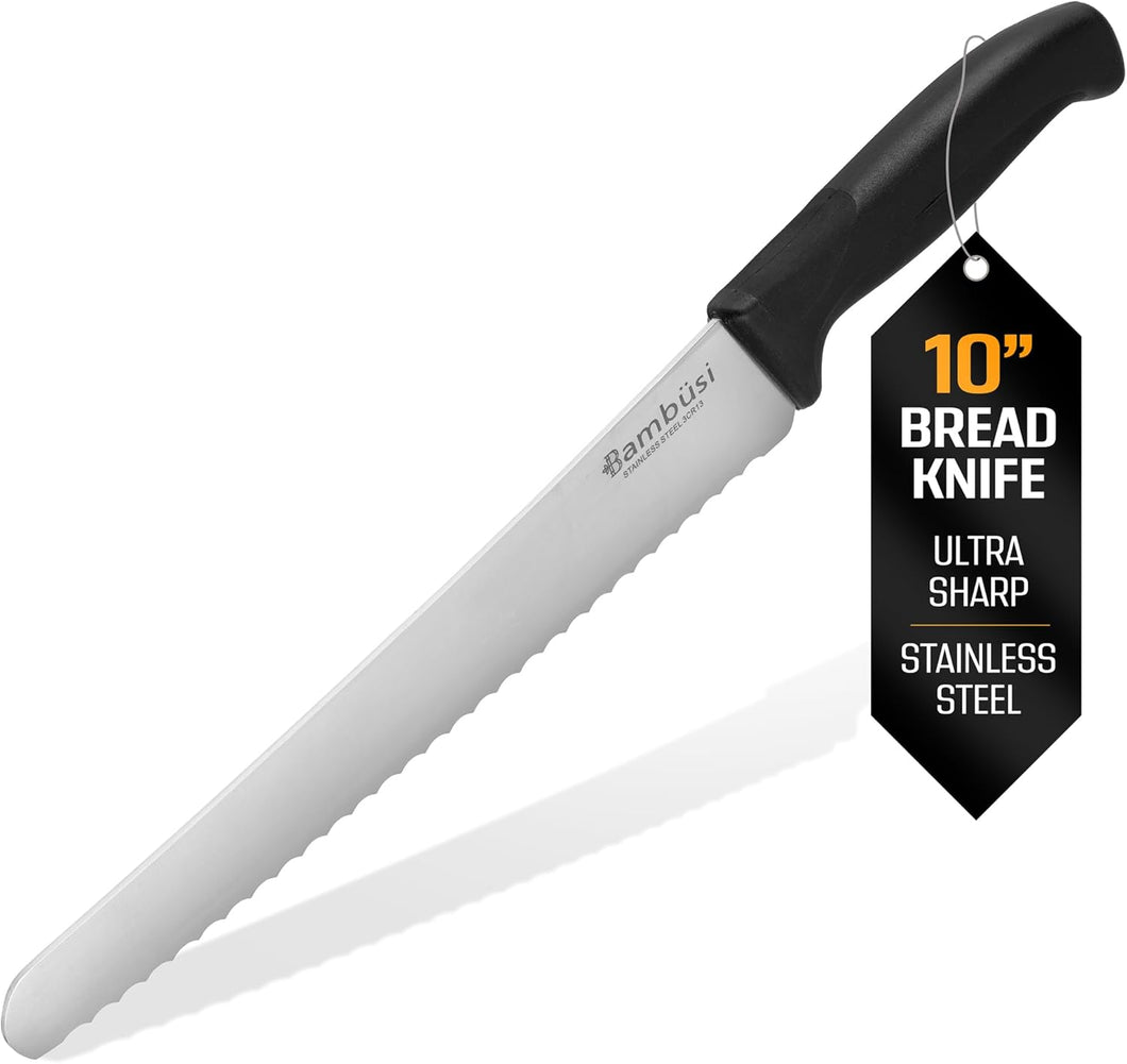 Bambüsi Bread Knife for Homemade Bread Sourdough - Long 10