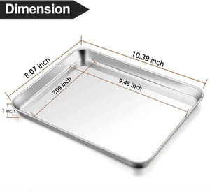 Baking Sheet Cookie Sheet Set of 2, Umite Chef Stainless Steel Baking Pans Tray Professional 16 x 12 x 1 inch, Non Toxic & Healthy, Mirror Finish & Rust Free, Easy Clean & Dishwasher Safe