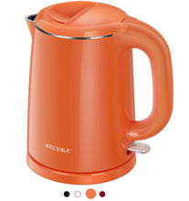 Load image into Gallery viewer, Secura Stainless Steel Double Wall Electric Kettle Water Heater for Tea Coffee w/Auto Shut-Off and Boil-Dry Protection, 1.0L (Orange) SWK-1001DO/HB-K012