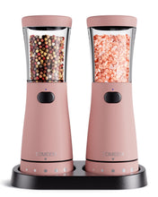 Load image into Gallery viewer, Electric Salt and Pepper Grinder Set with Storage Base, Stainless Steel Rechargeable Salt and Pepper Grinder Set with 4.5 oz Large Capacity, 1.8&quot; Wide Mouth, Adjustable Coarseness, Ideal for Kitchen
