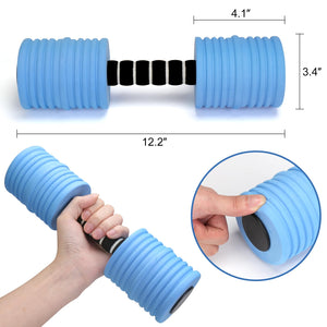 Aquatic Exercise Dumbbells, Water Weights for Pool Exercise, 2PACK EVA Foam Water Dumbbells for Youth Women Water Workouts, Swimming Training