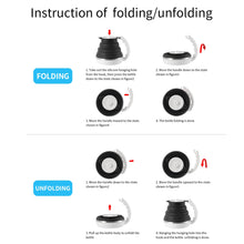 Load image into Gallery viewer, Ultrathin Food Grade Silicone Travel Foldable Electric Kettle Variable Temperature Control with Dual Voltage, Auto Shutoff &amp; Boil Dry Protection &amp; Keep Warm, 555ML 110-220V US Plug (Black)
