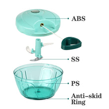 Load image into Gallery viewer, Manual Food Chopper Vegetable Cutter, Hand String Vegetable Chopper Onions Cutter for Vegetable Fruits Nuts BPA Free Food Safe Material, 550ml Gray