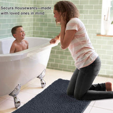 Load image into Gallery viewer, Secura Bathroom Rugs, 47 x 28 Inches, Extra Soft &amp; Thick, Absorbent Water Bath Mat, Machine Washable Non-Slip Bath Mats for Bathroom, Shower, and Tub, Home Decor Accessories (Gray)