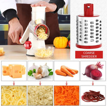 Load image into Gallery viewer, Rotary Cheese Grater Hand Crank Cheese Shredder for Fresh Cheese, Vegetable, Nuts,Non-slip Suction Base, Free Cleaning Brush Three Blades, Black