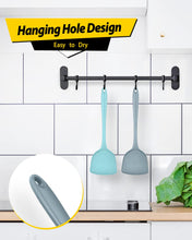 Load image into Gallery viewer, Pack of 2 Silicone Wok Spatula, Non-Stick, Heat Resistant, Easy to Clean and Dishwasher Safe, Seamless Kitchen Utensil for Cooking, Baking, Stir-Fry (Black)