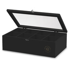Load image into Gallery viewer, Bamboo Tea Bag Organizer Storage Box with Drawer &amp; Acrylic Window - Magnetic Lid Keeps Contents Fresh - Ideal Mothers Day Gifts for Mom - Gift Caddy (Tea Not Included)