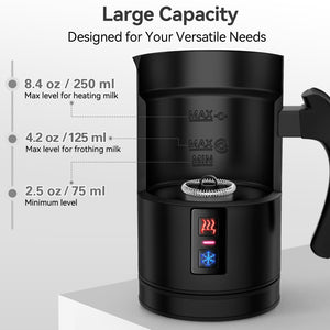 Secura Electric Milk Frother, Automatic Milk Steamer Warm or Cold Foam Maker for Coffee, Cappuccino, Latte, Stainless Steel Milk Warmer with Strix Temperature Controls