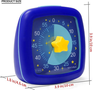 Secura 60-Minute Visual Timer, Silent Study Timer for Kids and Adults, Time Clocks, Time Management Countdown Timer for Teaching (Pink)