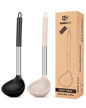 Load image into Gallery viewer, Pack of 2 Ladle Spoon,Silicone Large Spoon for Soup,Non Stick Kitchen Utensils with High Heat Resistant,BPA Free Perfect Kitchen Tools for Cooking, Stirring,Serving Soups (GREY-BLUE)