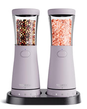 Load image into Gallery viewer, Electric Salt and Pepper Grinder Set with Storage Base, Stainless Steel Rechargeable Salt and Pepper Grinder Set with 4.5 oz Large Capacity, 1.8&quot; Wide Mouth, Adjustable Coarseness, Ideal for Kitchen
