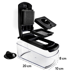 Vegetable Chopper and Spiralizer - Food Chopper with Container, Fruit Slicer, Kitchen Gadgets & Accessories, Home Essentials (4 in 1, White)