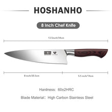 Load image into Gallery viewer, Fillet Knife 7 Inch, Professional High Carbon Stainless Steel Boning Knife for Meat, Ultra Sharp Japanese Fish Fillet Knives with Ergonomic Wood Handle