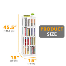 Load image into Gallery viewer, SpaceAid 6 Tier Rotating Bookshelf Tower, Bamboo Spinning Book Shelf, Revolving 360 Bookcase Storage Swivel Round Carousel, Vertical Rotate Turning Spiral Corner Organizer (6-Tier Walnut)