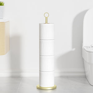 Toilet Paper Holder Stand(with Reserve Function), Free-Standing Spare Rolls Storage Holder, Stainless Steel