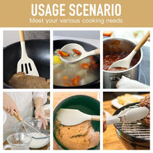 Load image into Gallery viewer, Kitchen Cooking Utensils Set,29 pcs Non-Stick Silicone Cooking Kitchen Utensils Set with Holder, Wooden Handle Silicone Kitchen Gadgets Utensil Set Spatula Turner Spoon Tongs Whisk (White)