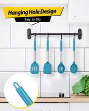Load image into Gallery viewer, Pack of 4 Silicone Cooking Utensils Set, Non Stick Large Solid Spatulas, Heat Resistant Black Slotted Spoons, Ideal BPA Free Kitchen Turners for Frying, Mixing,Serving,Draining,Turning,Stirring