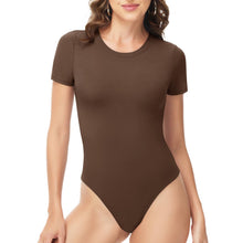 Load image into Gallery viewer, TNNZEET Body Suits for Womens - Short Sleeve Round Neck Outfits T Shirts | Tummy Control Bodysuits Blouse, Outfits Leotards for women, Compression Tops, Business Casual 2026