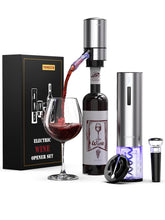 Load image into Gallery viewer, Rechargeable Electric Wine Gift Set - Aerator, Vacuum Stoppers, Foil Cutter and Bottle Opener for Home Bar and Outdoor Parties
