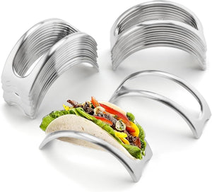 Taco Holder Stand Set of 24 Stainless Steel Taco Holders for Soft Hard Shell Taco Rack Burritos and Tortillas Holder for Kitchen Restaurant